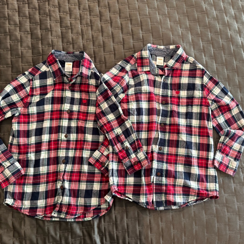 Plaid Kids Shirt - Red and Blue